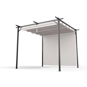 Blumfeldt Pantheon Robust, pergola, 3 x 3 m, oldalsó redőnyökkel, időjárásálló porszórt acél