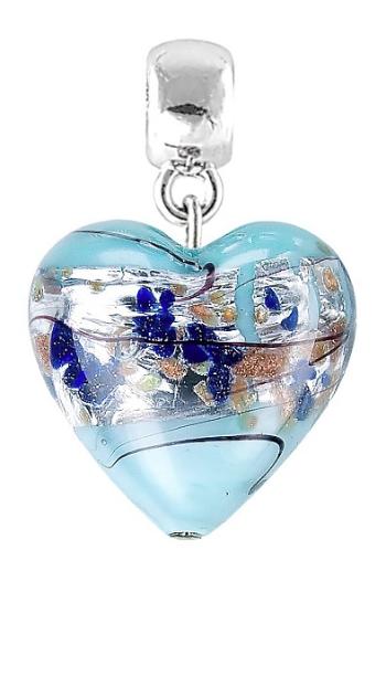 Lampglas Colier fermecător Ice Heart cu argint pur în perlă Lampglas S29