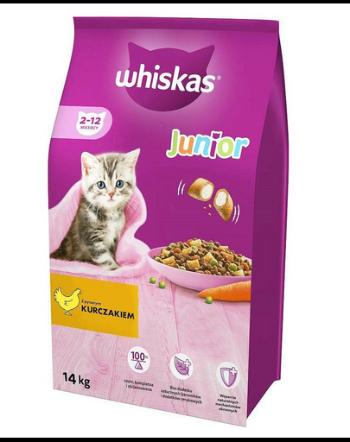 WHISKAS Junior hrana uscata pisici juniori, cu pui 14 kg