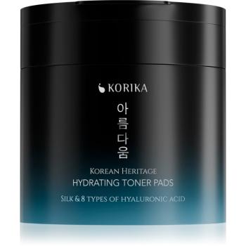 KORIKA Korean Heritage Silk & 8 Types of Hyaluronic Acid Hydrating Toner Pads dischete demachiante cu efect de hidratare 70 buc