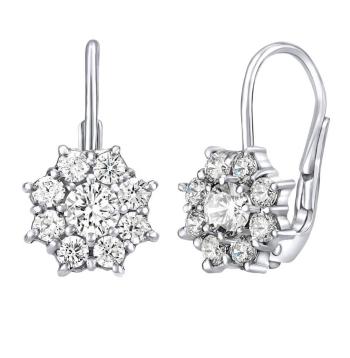 Silvego Cercei din argint Flori cu zirconii Swarovski SILVEGO31572W