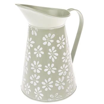 Carafă pentru flori, din metal, Farisa verde, 19 x 22 x 14 cm