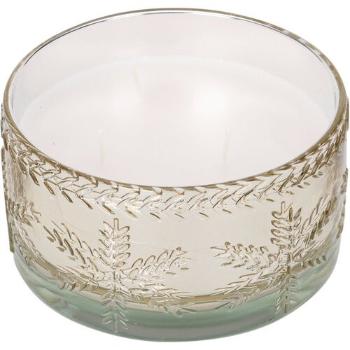 Lumânare în sticlă Glass snowflake 350 g, auriu, 15 x 8 cm