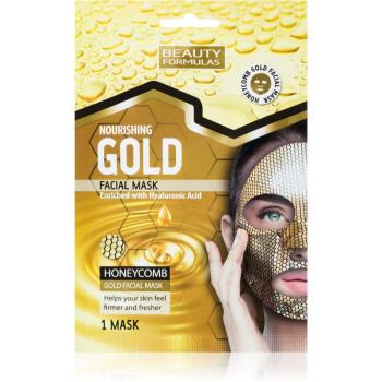 Beauty Formulas Gold mască textilă nutritivă  cu acid hialuronic 1 buc