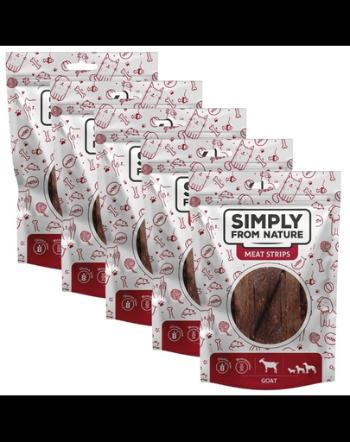 SIMPLY FROM NATURE Meat Strips din capra 5x80 g snack caini