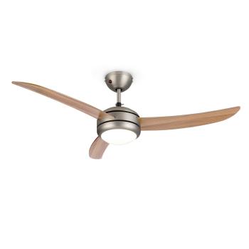 Klarstein El Paso, ventilator de tavan, 52", bază E27, 3 nuanțe de stejar