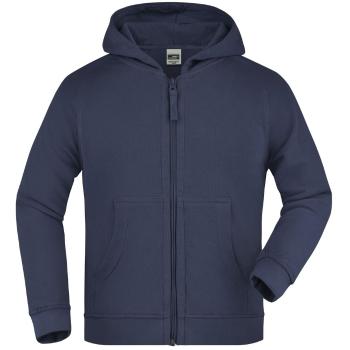 James & Nicholson (Daiber) Detská mikina na zips s kapucňou JN059k - Tmavomodrá | L