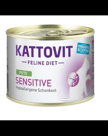 KATTOVIT Feline Diet Sensitive Turkey hrana dietetica pisici cu intolerante, alergii alimentare, curcan 185 g