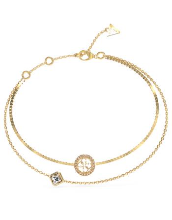 Guess Brățară dublă placată cu aur 4G Crush JUBB04160JWYG 18.5 cm