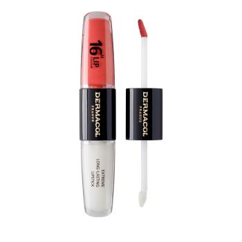 Dermacol Culoare pentru buze în două faze de lungă durată si luciu 16H Lip Colour (Extreme Long-Lasting Lipstick) 4 + 4 ml 37