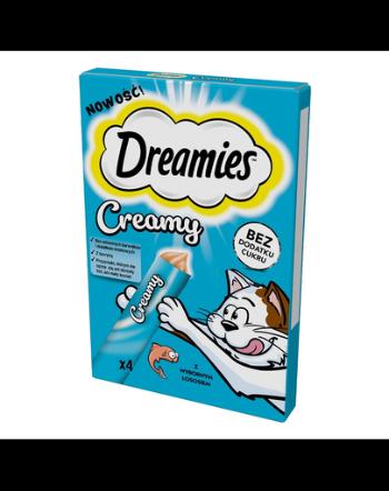 DREAMIES Creamy Snack Salmon recompensa cu somon, pisica 4x10g