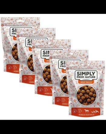 SIMPLY FROM NATURE Meat Balls cal si legume, gustari pentru caini 5x80 g