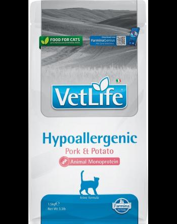 FARMINA VetLife Hypoallergenic Adult Pork Potato Hrana uscata pentru pisici, cu porc si cartofi 1.5 kg