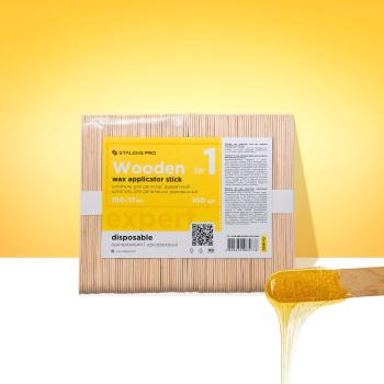 STALEKS Spatulă din lemn pentru aplicarea cerii (Wooden Wax Applicator Stick) 150 x 17 mm