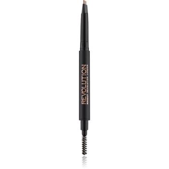 Makeup Revolution Duo Brow Definer creion sprâncene precise culoare Light Brown 0.15 g