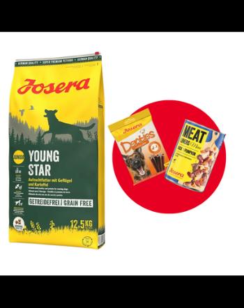 JOSERA YoungStar 12,5kg hrana catelusi si caini tineri + 1 x Denties &amp; Meat Lovers GRATIS