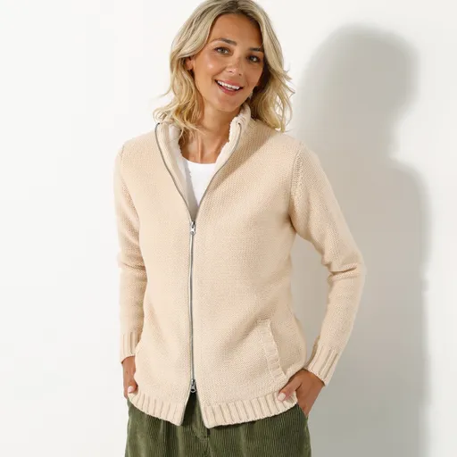 Pulover cu căptușeală moale, cu fermoar