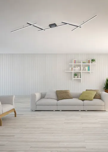 Plafoniera Arvin, TRIO, 245x50x8.5 cm, 22W / 8W, 2x SMD, metal, negru mat