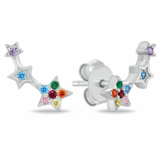 Brilio Silver Cercei lungi din argint cu pietre de zirconii EA1106WRBW