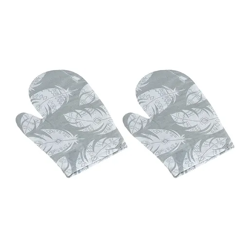 Mănușă de bucătărie Bellatex Pene gri, 28 x 18 cm, 2 buc
