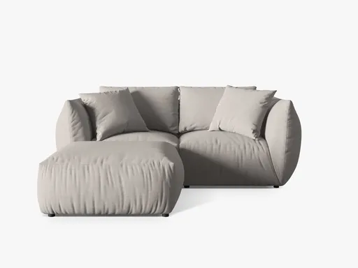 Coltar modular reversibil 4 locuri, Chris-259, Micadoni Home, 220x200x80 cm, tesatura structurata chenille, natural