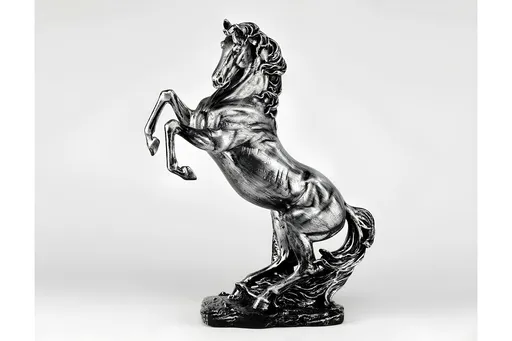 Decoratiune, CY0384, 32x8x17 cm, Poliester, Negru/Argintiu