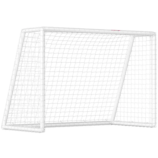 SPORTNOW Poartă de fotbal, plasă robustă, cadru din plastic, țăruși, 180L x 92B x 124H cm, Alb | Aosom Romania