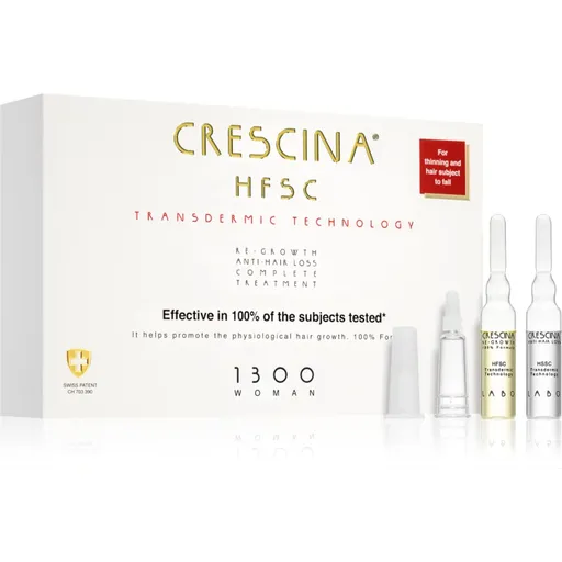 Crescina Transdermic 1300 Re-Growth and Anti-Hair Loss tratament pentru stimularea creșterii părului și anti-cădere pentru femei 20x3.5 ml