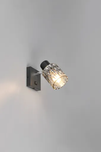 Aplica de perete Jack, RL, 10x10x16 cm, 10W, 1x E27, metal, negru/gri