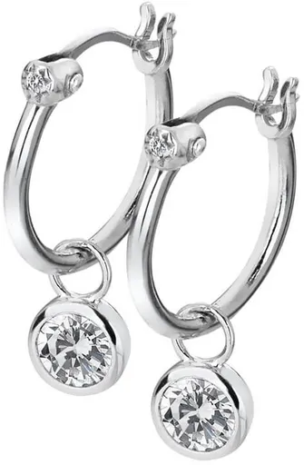 Hot Diamonds Cercei rotunzi din argint cu diamante 2în1 Hoops Topaz DE628