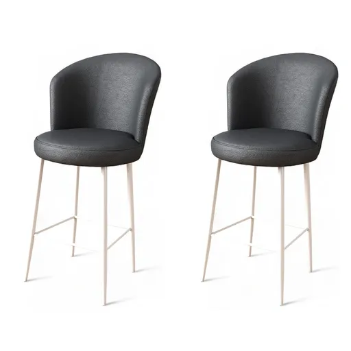 Set scaun de bar (2 bucăți), Hanah Home, Uras, Antracit/Alb