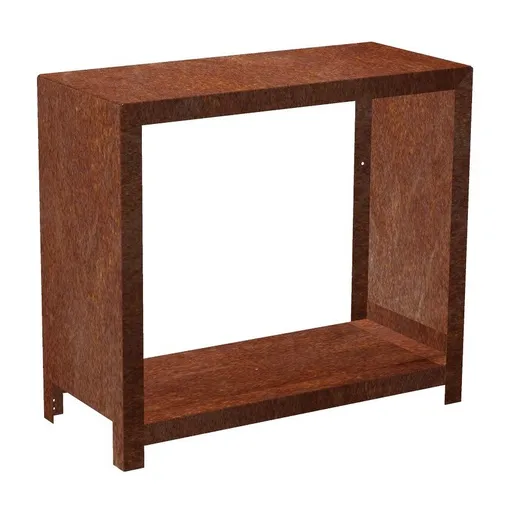Magazie de lemne Stora pentru grădină 80 x 80 x 40 cm, corten CORGARDEN 1038