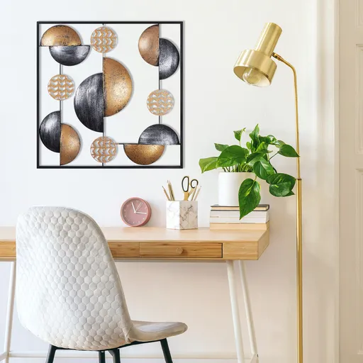 Decoratiune de perete, Metal Art My World, Dimensiune: 55 x 55 x 5 cm, Multicolor