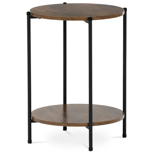 Măsuță auxiliară 44 x 44 cm, lemn vechi, maro închis