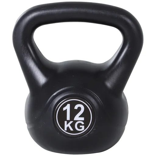 HOMCOM gantera kettlebell 12 kg, 27x21x31cm negru | Aosom Romania