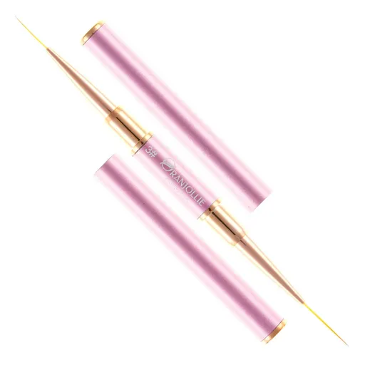 Pensula Manichiura cu 2 Capete, Rose Gold, X28-3, Oranjollie