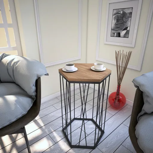 Masuta, Hanah Home, Cetrus Kafkas, 40x62x35 cm, Stejar închis / negru