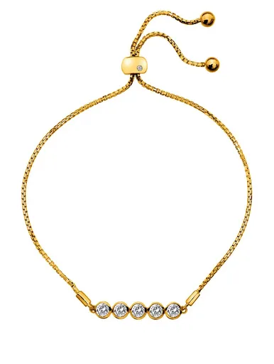 Hot Diamonds Brățară fermecătoare placată cu aur cu topaz și diamant autentic Gemstone DL699