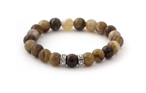 Agato Brățară din mărgele din agat Botswana și ochi de tigru MINK111/17