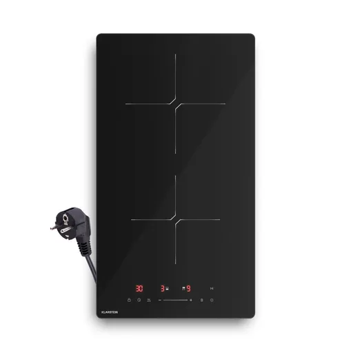 Klarstein Plită cu inducție PowerGlide | Modernă, compactă și puternică | 2 zone de gătit | 3500 W | 30 cm