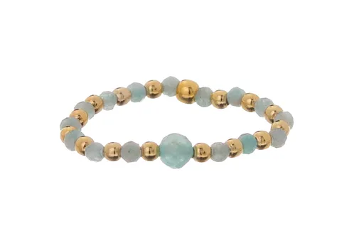 Alisia Inel placat cu aur cu mărgele și amazonită AL4072.01.011 57 mm