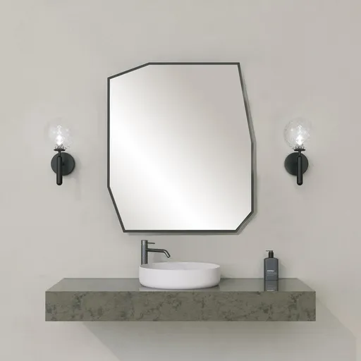 Oglinda decorativa, Hanah Home, Quartz Mirror, 70x60x2 cm, Negru