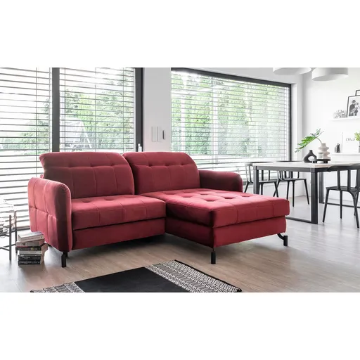 Coltar extensibil dreapta 3 locuri ELTAP, Lore-73, Lorelle, 225x160x105 cm, lemn/poliester, rosu