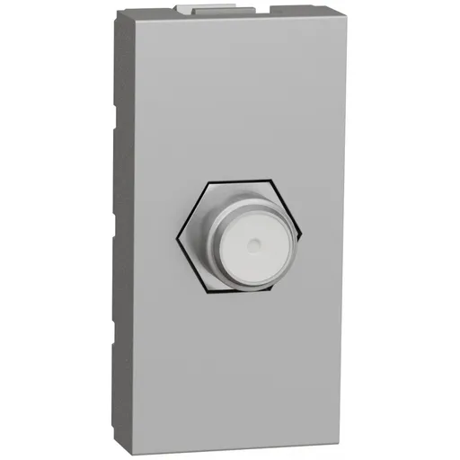 Priza TV cablu coaxial 1 modul tip F Schneider Noua Unica NU346830, aluminiu