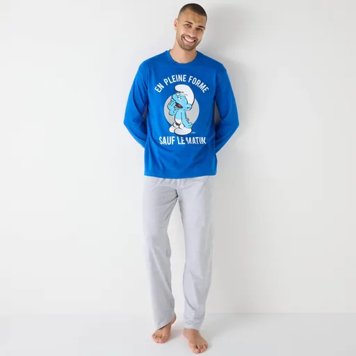 Pijamale cu pantaloni și mâneci lungi Ștrumfi