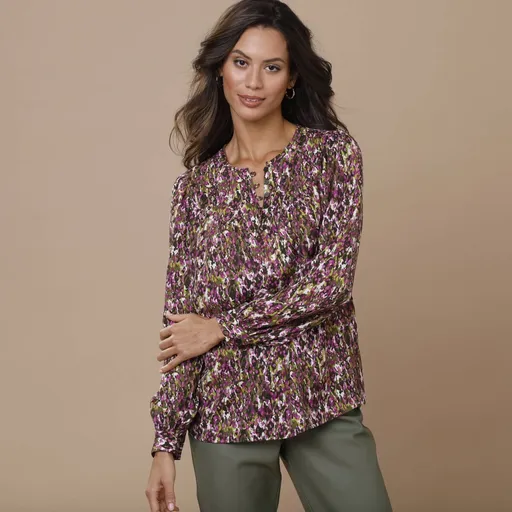 Bluză cu imprimeu și mâneci lungi