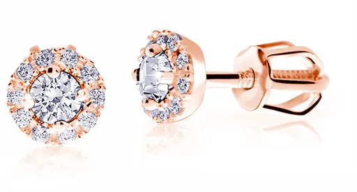 Cutie Jewellery Cercei fini cu șurub din aur roz Z9002-3100-30-10-X-4