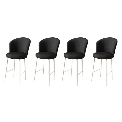 Set scaune  de bar 4 piese, Hanah Home, Alte, Alb/Negru