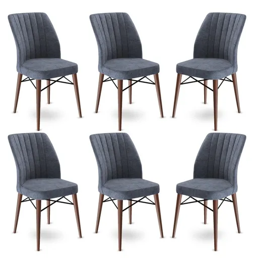 Set scaune 6 piese, Hanah Home, Flex, Fume / Maro