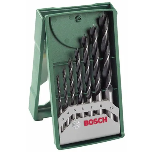 Set 7 burghie lemn, Bosch X-Line 2607019580, 3 - 10 mm, tija cilindrica